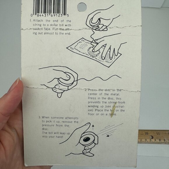 Vtg 1987 Lucky Star Enterprises Dollar Snatcher Toy Funny Prank Taiwan Sealed - Picture 6 of 10